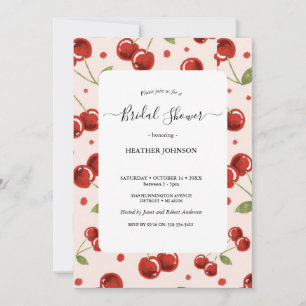 Moda Coquette Cherry en una gran ducha de novia Invitation