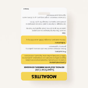 Modalities (Hot/Cold) Badge Card Reference 