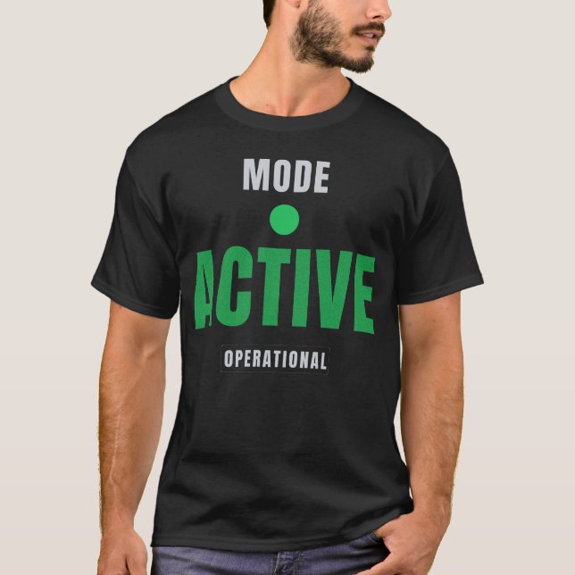 Mode Active | Premium Tech Typography Design T-Shirt (Front)