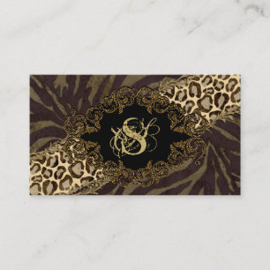 Mode Carte de visite Animal Zebra Suede Leopard