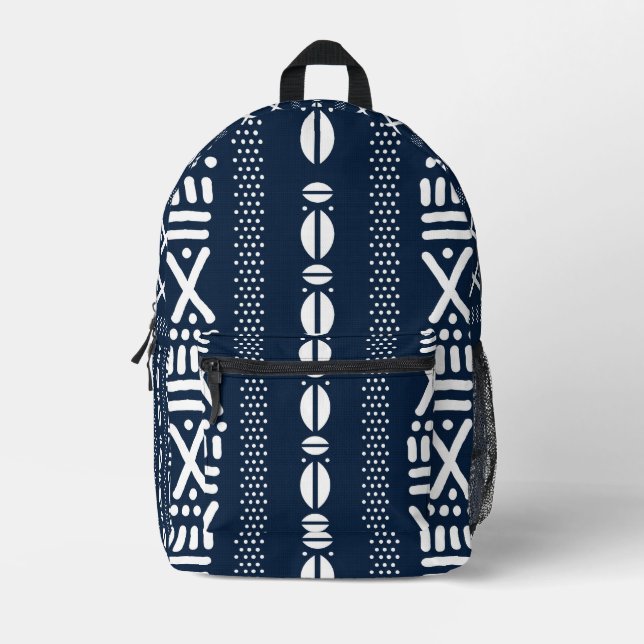 Mode durable sac à dos en tissu africain Bogolan (Recto)