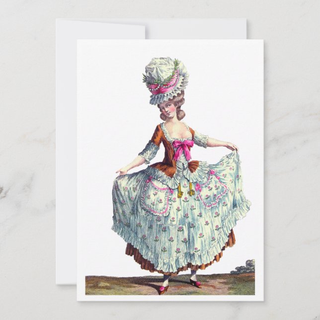 Mode française Marie Antoinette Carte de remerciem (Devant)