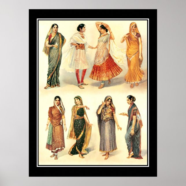 Mode Inde Saree Poster vintage (Devant)