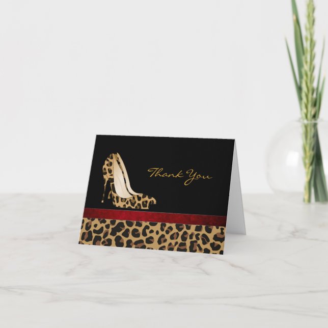Mode Jaguar Motif Stiletto Carte de remerciements (Devant)