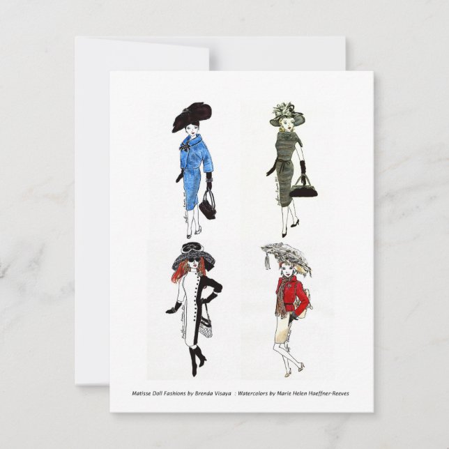 Mode poupée Matisse - Carte 2, 4,25 x 5,5 (Devant)