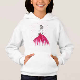 Mode robe rose aquarelle fille danseuse
