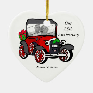 Model A Photo Christmas Ceramic Ornament