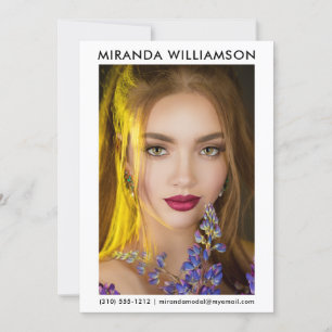 Model Actor 1 Photo Comp Card 5x7 White