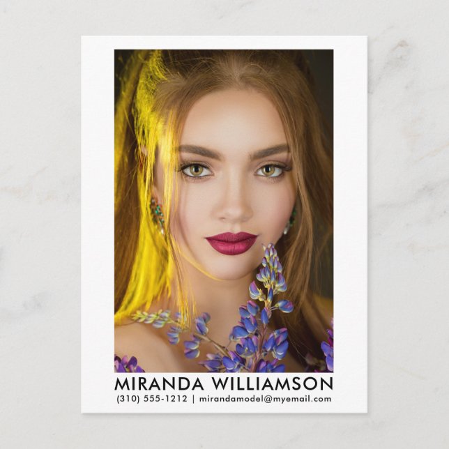 Model Actor 1 Photo Comp Card White Postcard (Front)