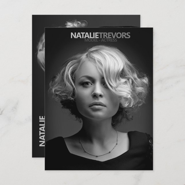 Model Actor 2 Sided 2 Photo Promotional Template Postcard (Front/Back)