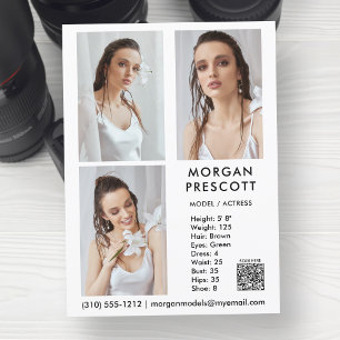 Model Actor 3 Photo Pro Comp Card Your QR Code