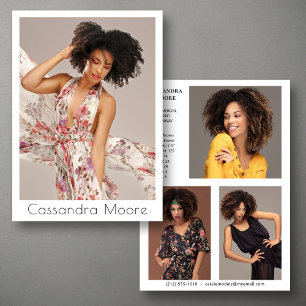 Model Actor 4 Photo Two Sided Comp Card Template