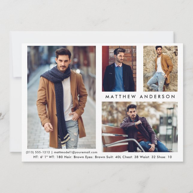 Model Actor 4 Photo - Wht Front  Comp Card (Front)