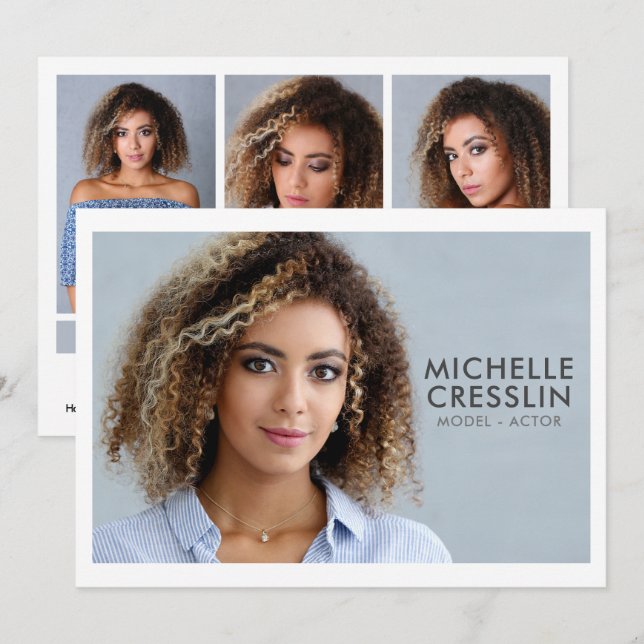 Model Actor 5x7 Comp Zed Card 3 Photo Back (Front/Back)