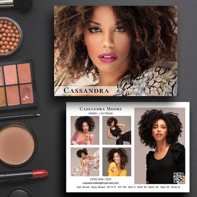 Model Actor 6 Photo Two Sided Comp Card Template (Available in high quality print or digital download for quick messaging, email or self printing.)