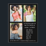 Model Actor Comp Card 3 Photo Blk - Postcard<br><div class="desc">Model Actor 3 Photo Comp Card Postcard Black</div>