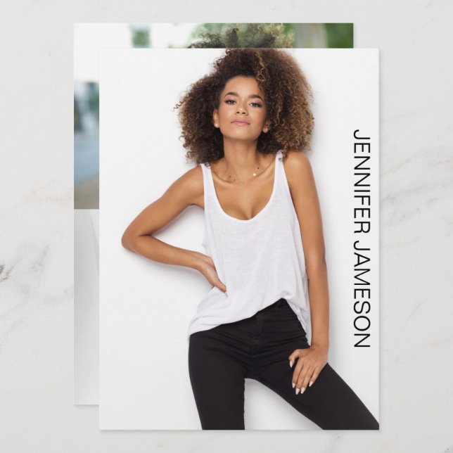 Model Actor Comp Card | 3 Photos and QR Code (Front/Back)