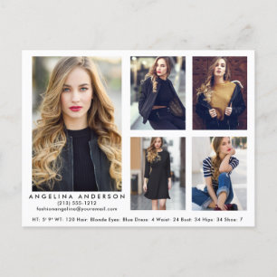 Model Actor Comp Card 5 Photo Postcard W