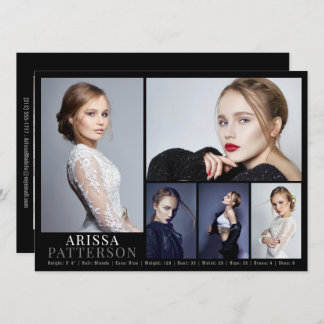 Model Actor Comp Card 6 Photo 5.5x7.5