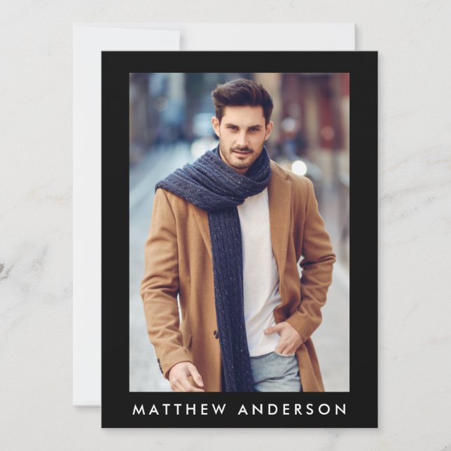 Model Actor Comp Card Black - 4 Photo Back (Front)