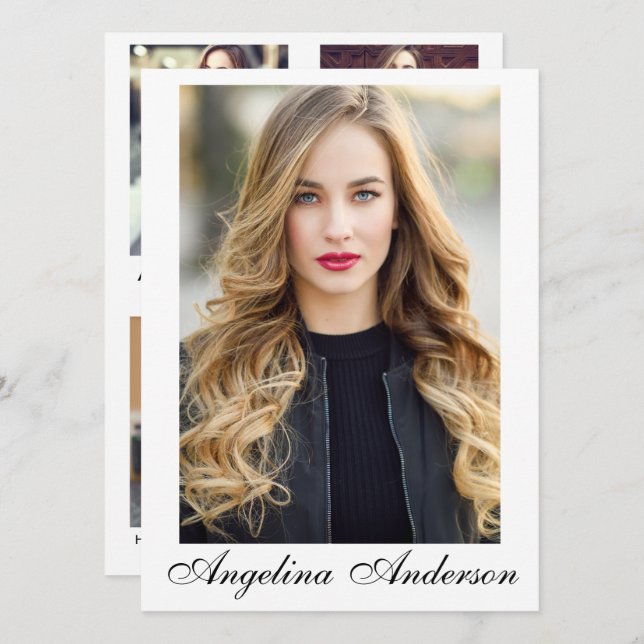 Model Actor Comp Card Wht - 4 Photo Back - Script (Front/Back)