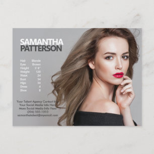 Model Actor Comp PostCard 1 Photo Template