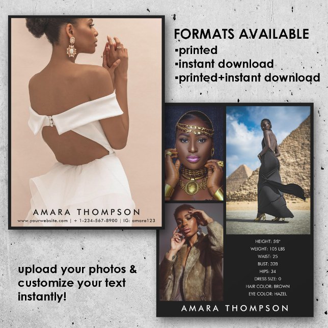 Model Actor Modeling Comp Card 4 Photo Black (Model Actor Modeling Comp Card 4 Photo Black)