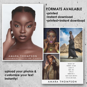 Model Actor Modelling Comp Card 4 Photo Modern