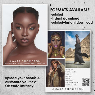 Model Actor Modelling Comp Card 4 Photo QR Code