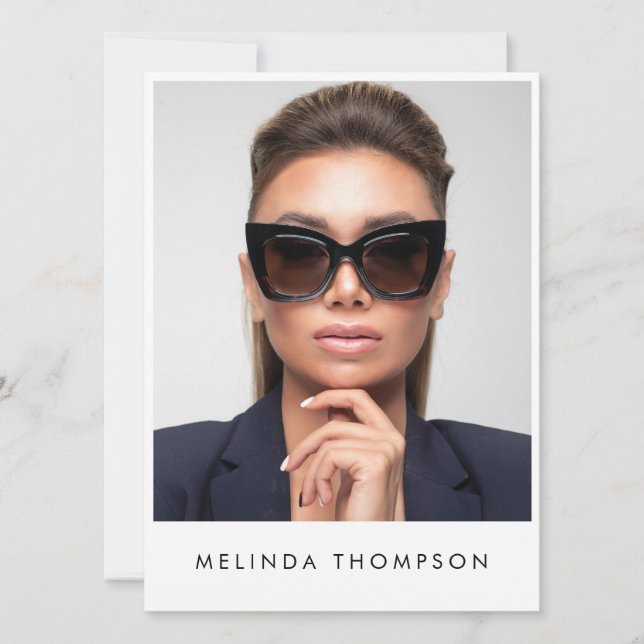 Model Actor Modelling Comp Card 5 Photo White (Front)