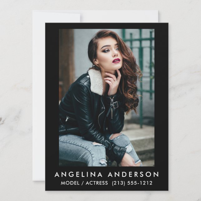 Model Actor Photo Card Black (Front)