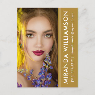 Model Actor Photo Comp Card Amber Stripe Postcard