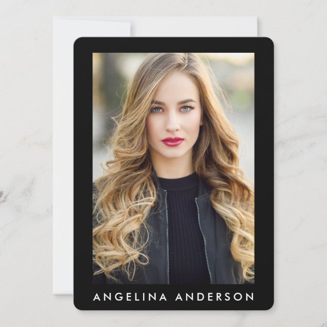 Model Actor Photo Professional Comp Card Black R (Front)