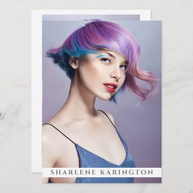 Model Actor Pro Comp Card Template 3 Photo White (Front/Back)