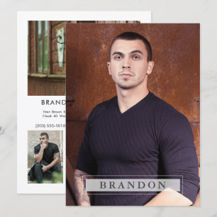 Model Actor Zed Comp Card 5 Photo 5.5x7.5 Pro