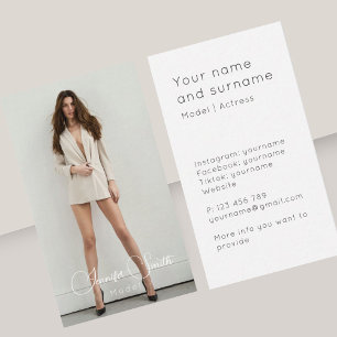 Model Actress add your own photo Business Card