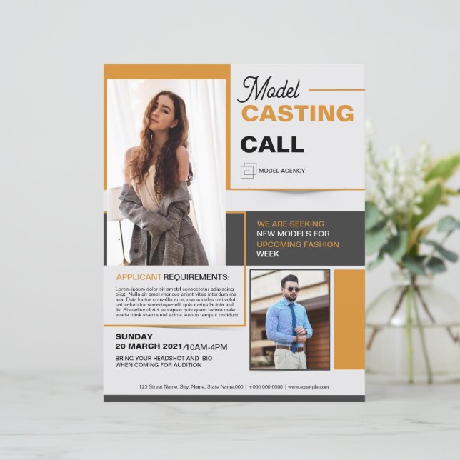 Model Casting Call Flyer Template (Standing Front)