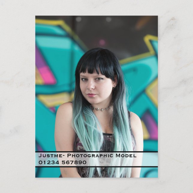 Model Comp Card-Get your name out there. Postcard (Front)