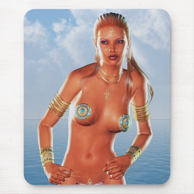 Model emerging from the water – Paparazzi Mouse Pad (Front)