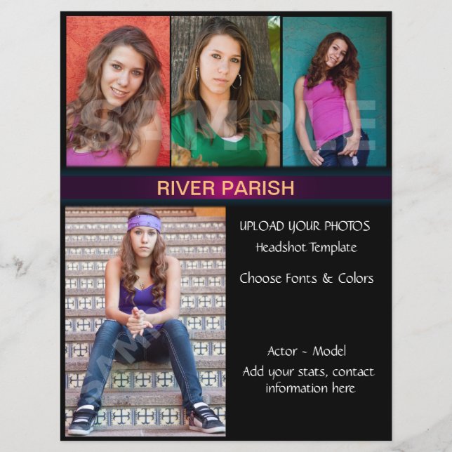 Model Headshot Comp Cards Template (Front)