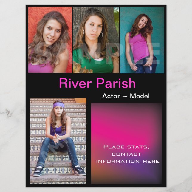 Model Headshot Comp Cards Template (Front)