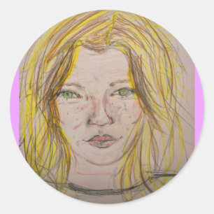 Model Looks Classic Round Sticker