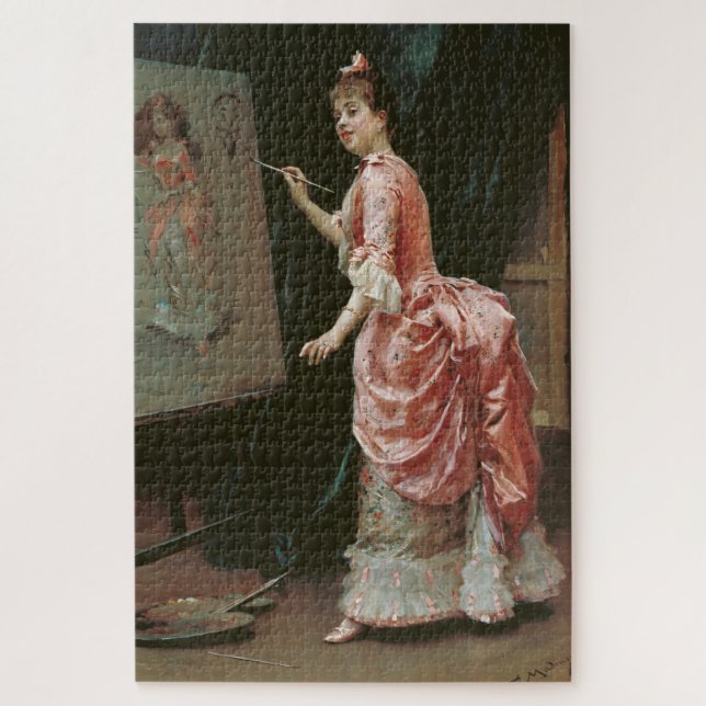 Model Making Mischief (by Raimundo de Madrazo) Jigsaw Puzzle (Vertical)