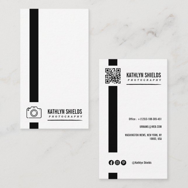  model Minimalist Photo Simple Business Card (Front/Back)