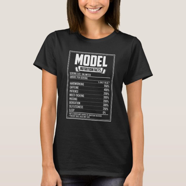Model Nutrition Facts T-Shirt (Front)
