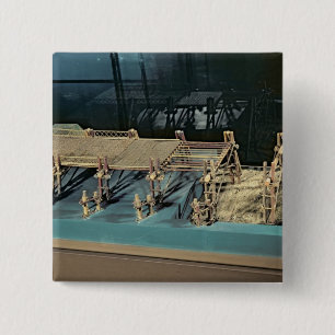 Model of a bridge over the Rhine 2 Inch Square Button