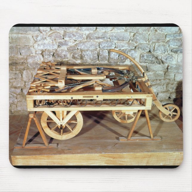 Model of a car driven by springs mouse pad (Front)