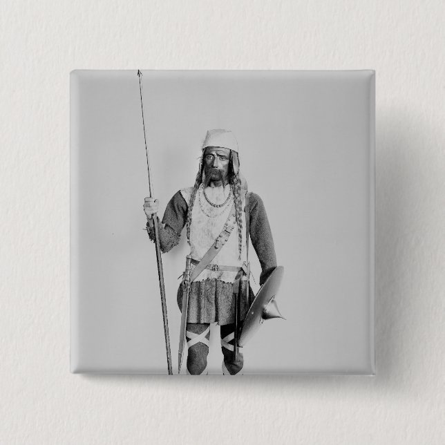 Model of a Frankish warrior 2 Inch Square Button (Front)