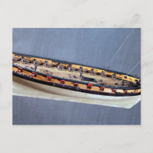 Model of a pirate ship, c.1810 postcard