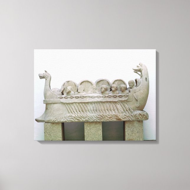 Model of a ship transporting wine on the canvas print (Front)